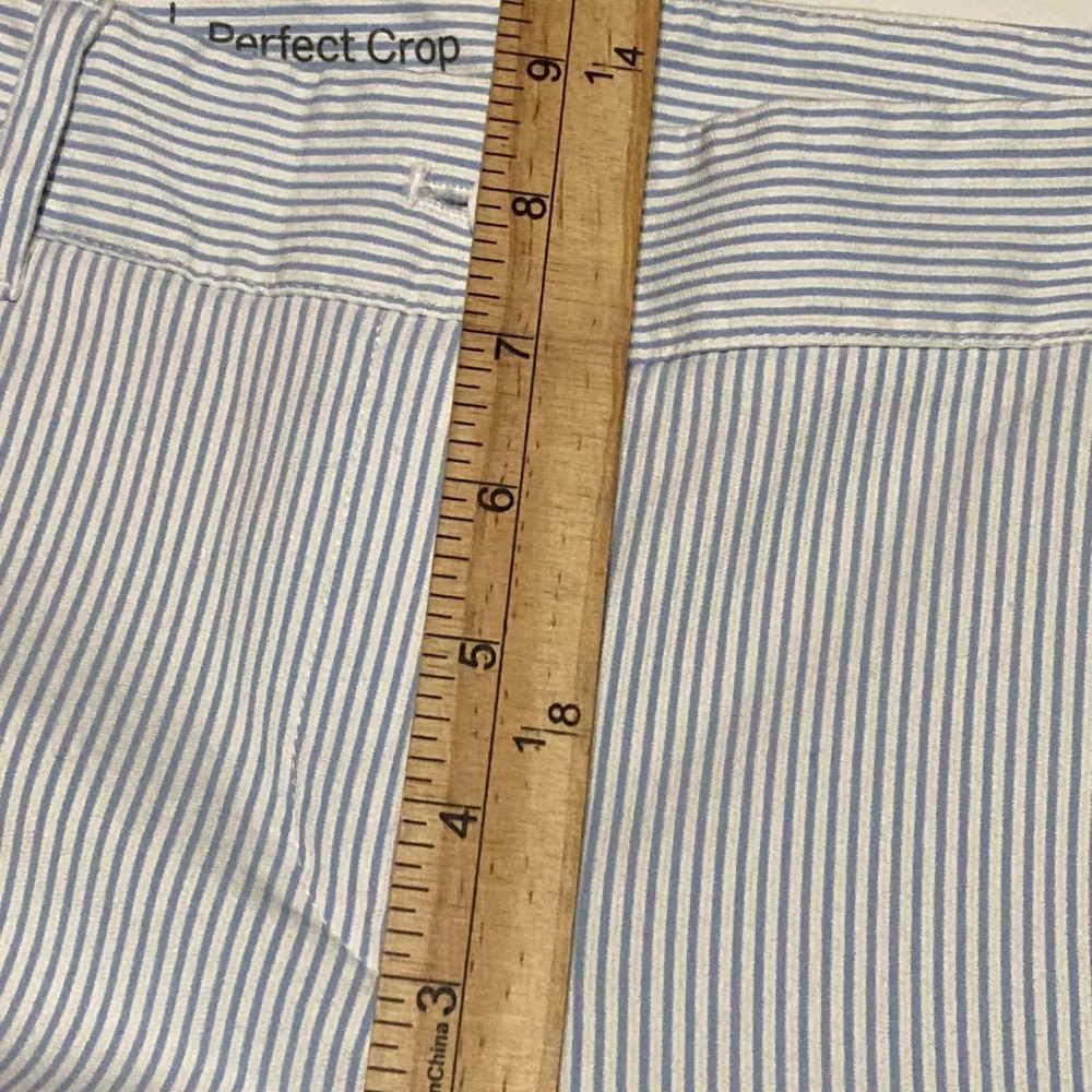 Talbots Petites Blue & White Pinstripe Capri Pants ~ Womens Size 2P Costal - Picture 8 of 9